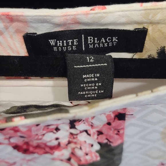 White House Black Market Floral Cardigan & Skirt 2 Piece Set - Picture 5 of 7